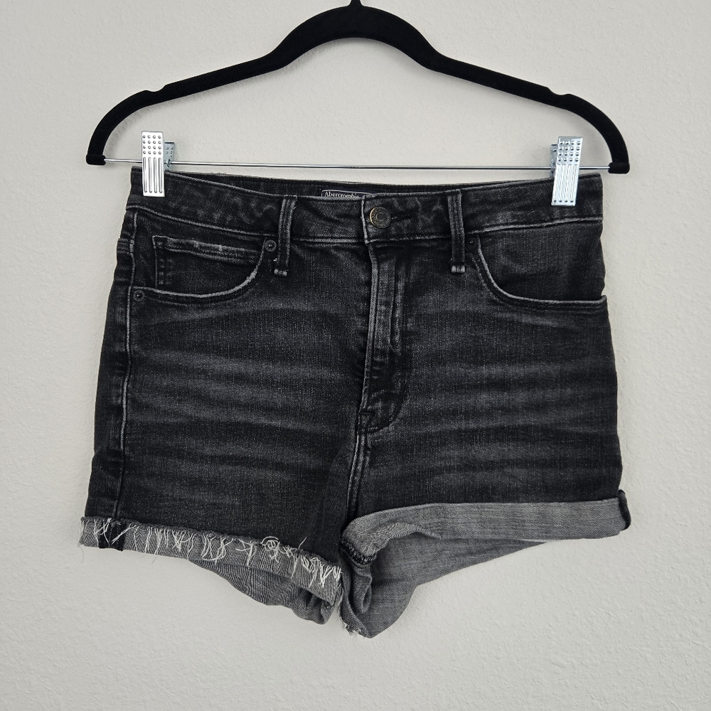 Black Abercrombie & Fitch Simone High Rise Cuffed Short